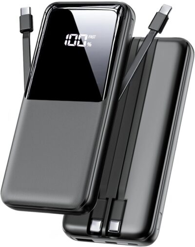 Ultimate 15000mAh Fast Charging Power Bank with Built-in USB-C & iOS Cables – Your On-the-Go Energy Solution!