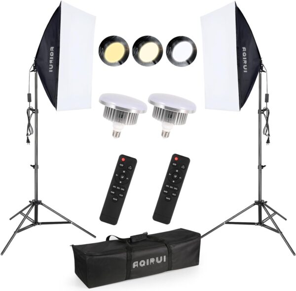 "Illuminate Your Creativity: Versatile Softbox Lighting Kit with Upgraded LED Bulbs for Stunning Photo and Video Production"