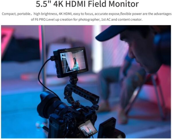 Illuminate Your Filmmaking: FEELWORLD F6 Pro 4K Touch Screen Monitor with NP-F970 Battery & Storage Package - Image 7