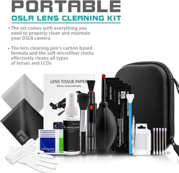 Ultimate DSLR Care Pack: All-in-One Professional Camera Cleaning Kit with Waterproof Case and Essential Tools for Canon, Nikon, and Sony - Image 2
