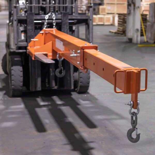 Titan Attachments Fork Mounted Adjustable Hoist Jib Boom Crane Attachment, Manual Telescoping Boom Extends Up to 138", 6,000 LB Lift Capacity, Two Swivel Hooks, Adjustable Hook Points - Image 6