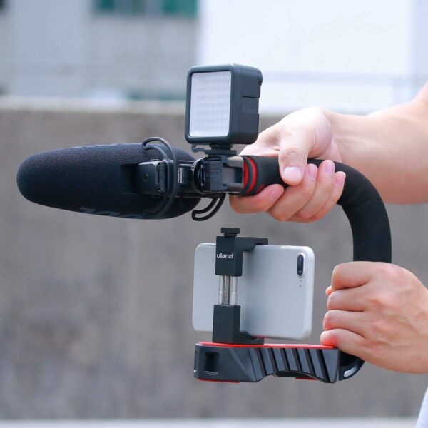 ULANZI U-Grip Pro Handheld Video Rig Steadicam with Triple Cold Shoe, Stabilizing Handle Grip Compatible for iPhone 16 15 14 13 12 Pro Max Xs 8 7 plus Action Camera 13 10 Canon Nikon Sony DSLR Cameras - Image 8