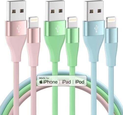 "Lightning Fast: 3-Pack 10FT MFi-Certified iPhone Chargers for Ultimate Compatibility"