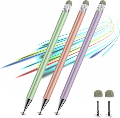 "Ultimate 3-Pack 2-in-1 Stylus Set: Precision Touch Pens for iPhone, iPad & Android in Chic Colors!"