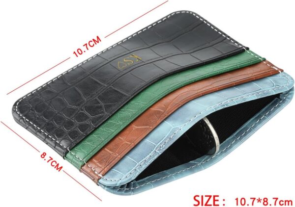 Elegant Minimalist Leather Wallet: Custom Gold & Silver Initial Card Holder for Every Pocket - Image 3