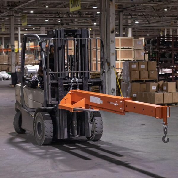 Titan Attachments Fork Mounted Adjustable Hoist Jib Boom Crane Attachment, Manual Telescoping Boom Extends Up to 138", 6,000 LB Lift Capacity, Two Swivel Hooks, Adjustable Hook Points - Image 4
