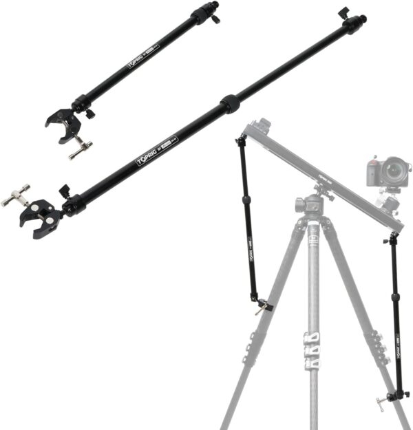 Accsoon Adjustable Dual Support Arms: Enhance Stability with Aluminum Alloy Tripod Stability System for Slider Rails
