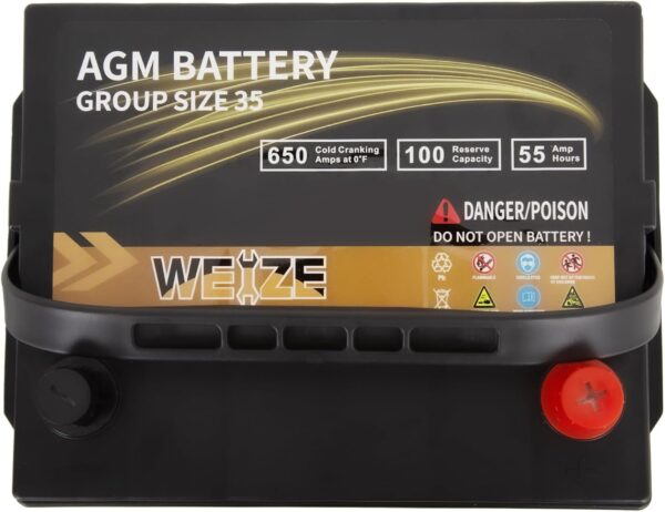 Weize Platinum AGM Battery BCI Group 35 Automotive Battery, 100RC, 650CCA, 36 Months Warranty - Image 4