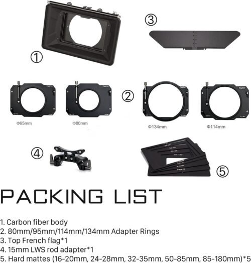 "Ultimate Tilt-a-Matte: Complete Cinema Filter System with Carbon Fiber Flag and Versatile Lens Adapters!" - 이미지 5