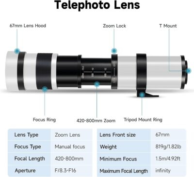 Unleash Your Creativity: JINTU 420-800mm Telephoto Lens for Canon EF Mount Cameras - 이미지 4