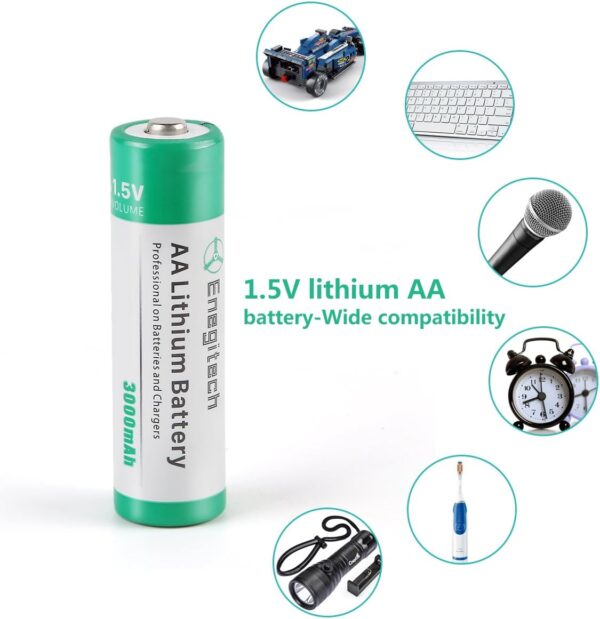 AA Lithium Battery, 3000mAh 1.5V Double A Lithium Battery for Blink Camera, Doorbell, Smart Lock Deadbolt, Security Aralm System Non-Rechargeable 16 Pack - Image 5