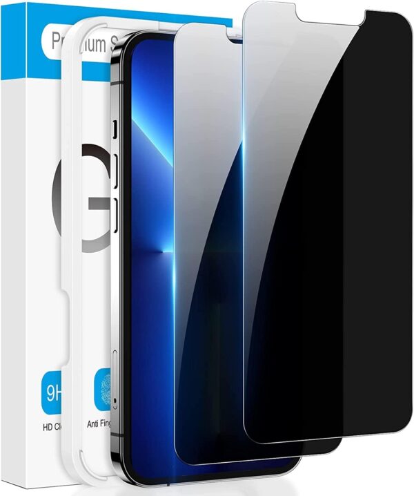 “Ultimate 2-Pack Privacy Shield for iPhone 16e/14/13/13 Pro: Anti-Spy Tempered Glass with Effortless Installation Kit!”