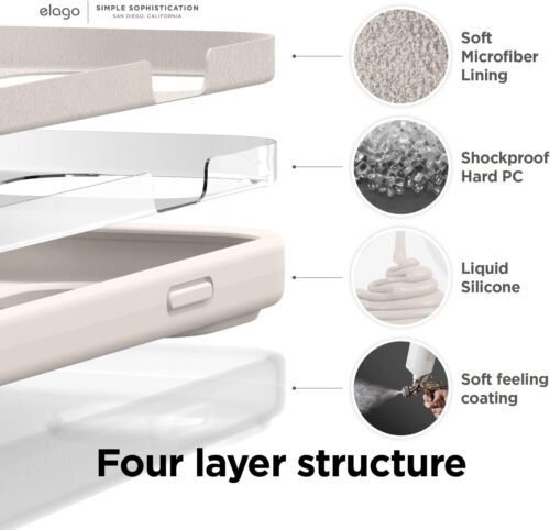 "Stone-Colored Serenity: Ultimate Liquid Silicone Case for iPhone 14 Pro Max – Shockproof, Slim & Protective!" - 이미지 5