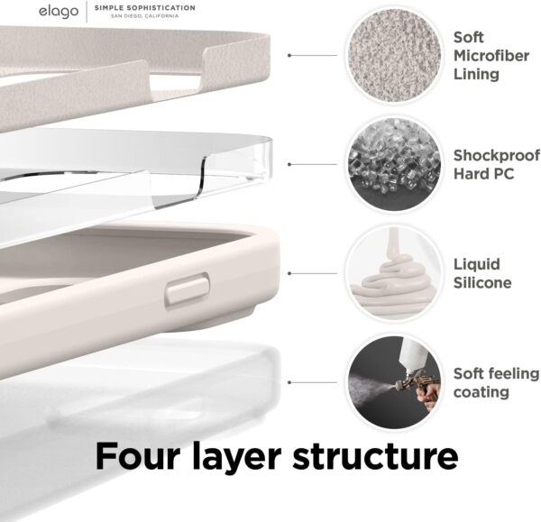 "Stone-Colored Serenity: Ultimate Liquid Silicone Case for iPhone 14 Pro Max – Shockproof, Slim & Protective!" - Image 5