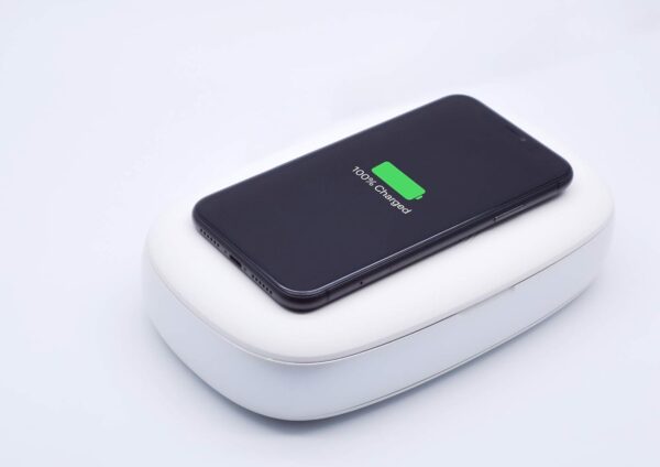Cell Phone Sanitizer Universal Cell Phone Charger Box | 360-Degree UV-C Light Sanitizer | Disinfects and Charges All Phones with a 9.7W Fast Wireless Charger | Aromatherapy - Image 6