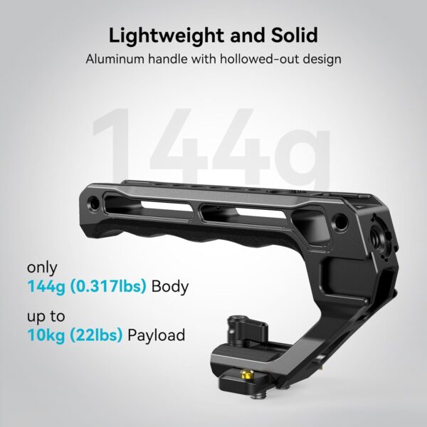 SMALLRIG Lightweight NATO Top Handle, Quick Release NATO Grip w/NATO Rail for DSLR Camera Cage, Universal Top Handle with 5 Cold Shoe Adapters - 4345 Black - Image 2