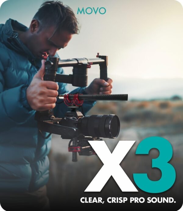 Movo X3-II Shotgun Microphone for Camera – 11” XLR Supercardioid Boom Mic for Filmmaking, DSLR Video, Interviews & Content Creation – Includes Rycote Shockmount, Grip & XLR Cables - Image 3