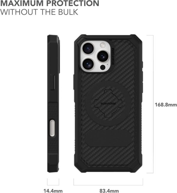 Rokform Rugged Case Compatible with iPhone 16 Pro Max, Magnetic Cover (Black) - Image 9
