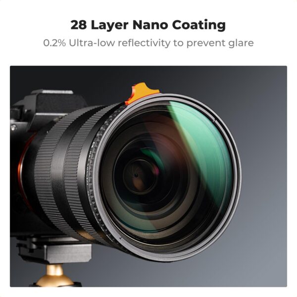 K&F Concept 77mm Variable ND Lens Filter ND3-ND1000 (1.5-10 Stops) Putter Adjustable HD Neutral Density Filter with 28 Multi-Layer Coatings for Camera Lens (Nano-X Series) - Image 6