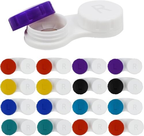 Vibrant 16-Piece Mini Contact Lens Case Set: The Ultimate Colorful Storage Solution!