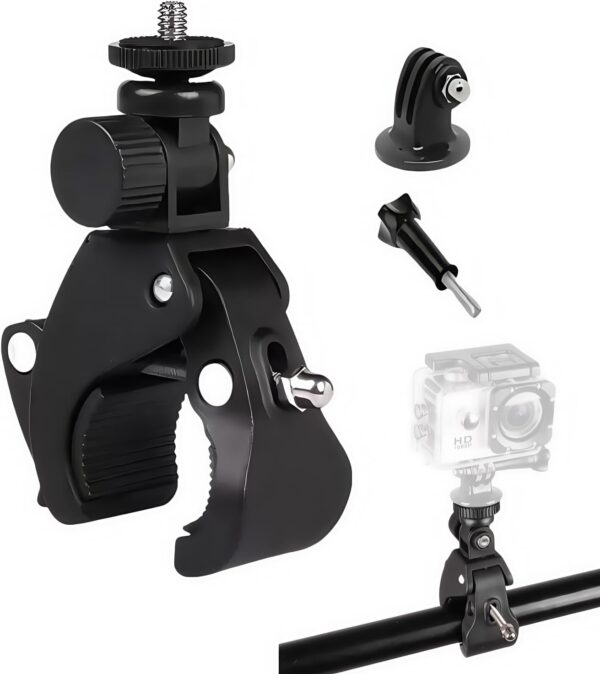 Versatile Action Camera Mount: Ultimate Handlebar Clamp for Insta360, GoPro, AKASO, DJI Osmo & More!