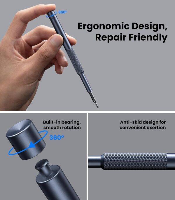 AXTH 25-in-1 Small Precision Screwdriver Set, Professional Magnetic Mini Repair Tool Kit for Phone, Computer, Watch, Laptop, Macbook, Ring Doorbell, Eyeglass, Electronic, [Bearing Steel] Screw Driver - Image 5