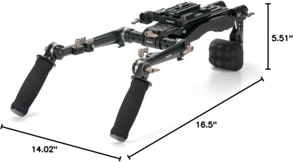 Tilta Lightweight Shoulder Rig | Foldable | Aviation Grade Aluminum Alloy | Dual Quick Release | 15mm Rod Mount/NATO Rail Adapter | Compatible with Manfrotto/Arca | TA-LSR-B - Image 10