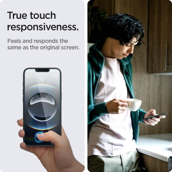 Spigen Tempered Glass Screen Protector [GlasTR EZ FIT] designed for iPhone 16e / iPhone 14 / iPhone 13 Pro/iPhone 13 [2 Pack] - Image 4