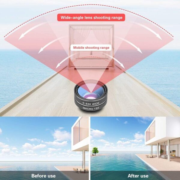 Godefa Phone Camera Lens Kit, 14 in 1 Lenses with Selfie Light for iPhone 14 13 12 11 Xs X Pro Samsung and Other Andriod Smartphone, Universal Clip on Wide Angle+Macro+ Fisheye Camera Lenses - Image 4