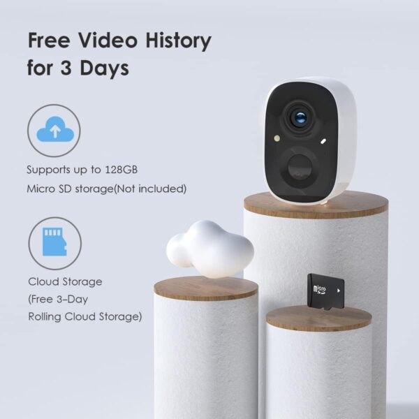 GMK Security Cameras Wireless Outdoor, 2K Color Night Vision AI Motion Detection 2-Way Talk Battery Powered 3MP WiFi Home Indoor Camera IP65 Waterproof Spotlight Siren Alarm Cloud/SD Storage 4-Pack - Image 7