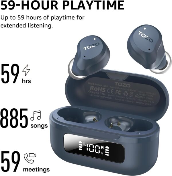 SoundShield Pro: Ultimate Wireless Earbuds with 6-Mic Clarity, IPX8 Waterproof Protection, 59-Hour Playtime, and Custom EQ via App! - Image 6