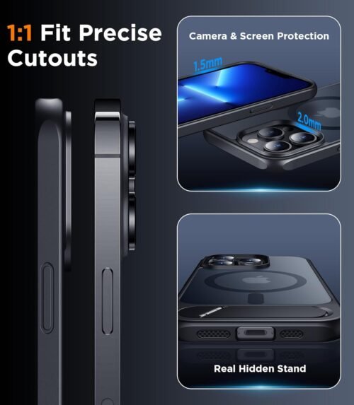 "Temdan Magnetic iPhone 13 Pro Max Case: Sleek, Shockproof Protection with Hidden Kickstand & MagSafe Compatibility" - 이미지 5
