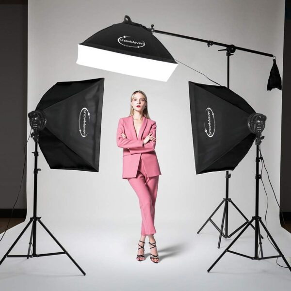 Versatile 45W Dimmable LED Lighting Kit with Dual Color Temperature and 3 Softbox Set for Stunning Portraits and Video Creations - Image 7