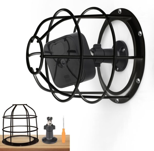 UYODM Anti-Theft Camera Mount Cage and Wall Mount Bracket - Compatible with Blink Outdoor/Mini/XT2/XT3/YI/Wyze/eufycam/Nest Camera