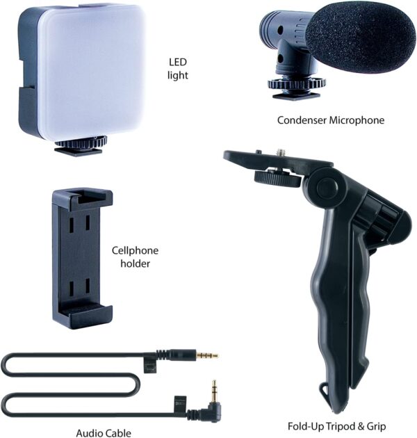 Canal Toys New Studio Creator Podcast & Vlogging Kit – Record Your own podcasts and Vlogs Like Your Favorite influencers! Fold-up Tripod, LED Light & Microphone. Ages 8+ - Image 2