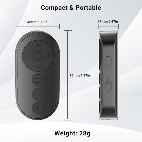 Wireless Camera Remote Control with Zoom for iPhone & Android, Versatile Shutter with Front/Rear Camera Switch for Photo & Video, Smartphone Remote Clicker for TikTok - Image 7