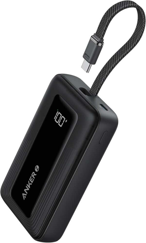 Anker Portable Charger, 10,000mAh 30W Power Bank, USB-C in and Out Fast Charging Battery Pack, Travel Essential Phone Power Bank, for iPhone 16/15, iPad, MacBook, Galaxy, Google, and More
