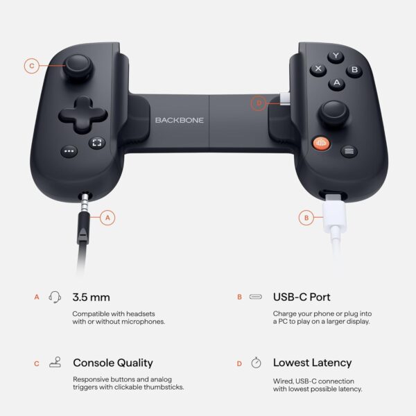 BACKBONE One Mobile Gaming Controller for Android and iPhone 15/16 Series (USB-C) - 2nd Gen - Turn Your Phone into a Gaming Console - Play Xbox, PlayStation, Call of Duty, Roblox, Fortnite & More - Image 3