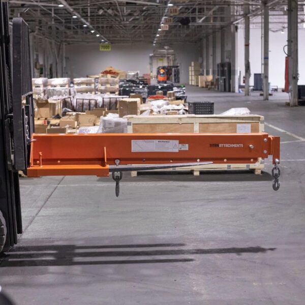 Titan Attachments Fork Mounted Adjustable Hoist Jib Boom Crane Attachment, Manual Telescoping Boom Extends Up to 138", 6,000 LB Lift Capacity, Two Swivel Hooks, Adjustable Hook Points - Image 5