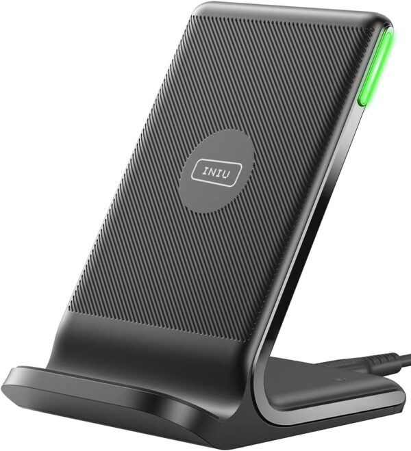 INIU Wireless Charger Stand, 15W Fast Wireless Charging Station with Sleep-Friendly Adaptive Light Compatible with iPhone 14 13 12 Pro XR XS 8 Plus Samsung Galaxy S23 S22 S21 S20 Note 20 10 Google LG - Image 8