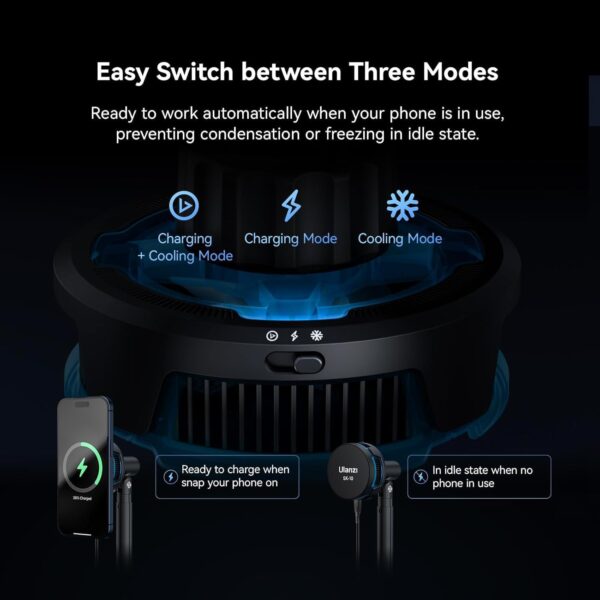 Revolutionize Your Setup: ULANZI SK-10 Magnetic 3-in-1 Phone Stand with Cooling Fan & Wireless Charger! - Image 4