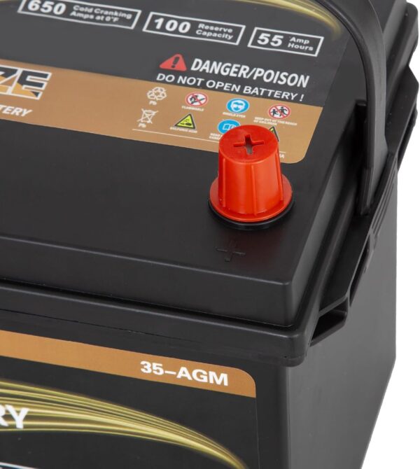 Weize Platinum AGM Battery BCI Group 35 Automotive Battery, 100RC, 650CCA, 36 Months Warranty - Image 3