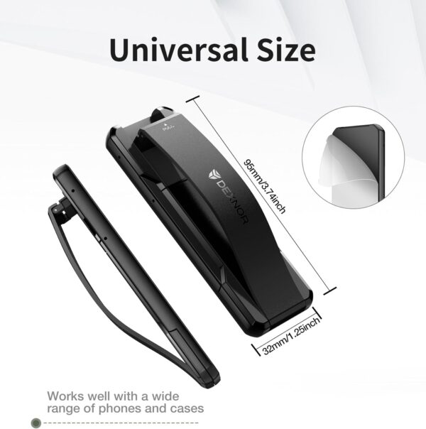 Dexnor New Upgrade Phone Grip, Phone Holder for Hand [2-in-1] Phone Strap with Kickstand Phone Finger Holder Compatible with Most iPhone Samsung Phone Case, Black - Image 3