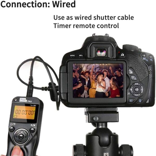 Pixel TW-283 E3 Wireless Shutter Release Cable Wired Remote Control Compatible Compatible for Canon XT XTi XS XSi T1i T2i T3 T3i T4i T5 T5i T6i SL1 EOS1300D 300D 60D 60Da 70D 80D - Image 4