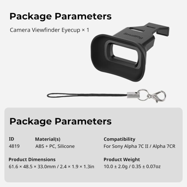 "Elevate Your Photography: Premium Eyecup for Sony Alpha 7C II/7CR - Soft Silicone with Lanyard for Enhanced Stability!" - Image 7