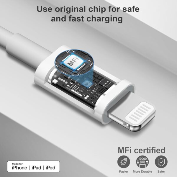 iPhone 14 13 12 Charger Fast Charging 20W PD USB C Wall Charger with 6FT Fast Charging Cable Compatible iPhone 14/13/12/11/Pro/Pro Max/Mini/Xs Max/XR/X, iPad - Image 2