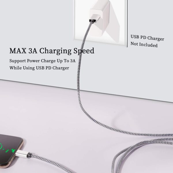 USB Type c Cable, 5 Pack (6FT) Nylon Braided USB C Cables 3A Fast Charging Charger for Samsung Galaxy S9/S8 Note8/9 20 10 S21 S20 S10 Plus C Cord - Image 4