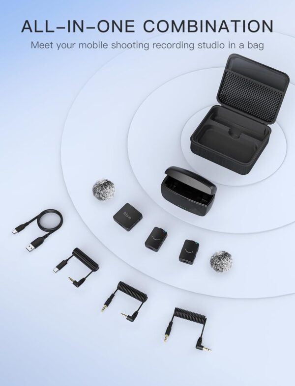 "Double the Clarity: FIFINE's Ultimate Cordless Lavalier Mic System for Vlogs and Interviews!" - Image 8