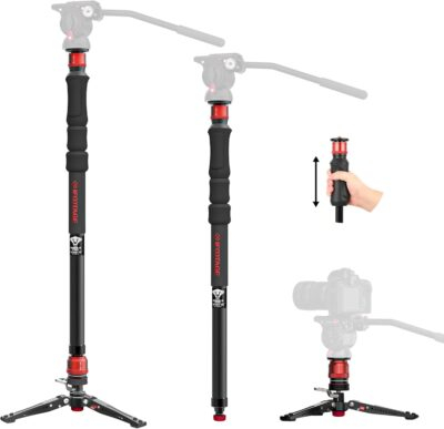 Elevate Your Shots: IFOOTAGE Cobra 3 A150S-Ⅲ Monopod with Tripod Base and Effortless One-Touch Lift!