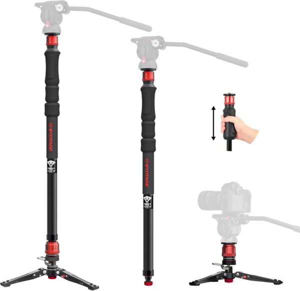Elevate Your Shots: IFOOTAGE Cobra 3 A150S-Ⅲ Monopod with Tripod Base and Effortless One-Touch Lift!
